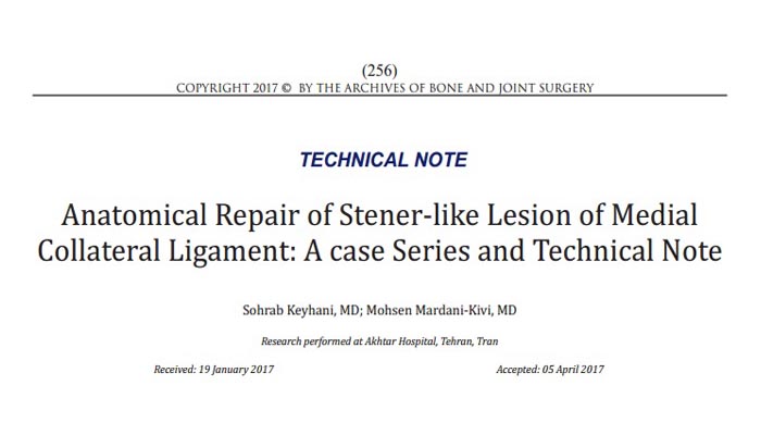 Anatomical Repair of Stener-like Lesion of Medial Collateral Ligament: A case Series and Technical Note