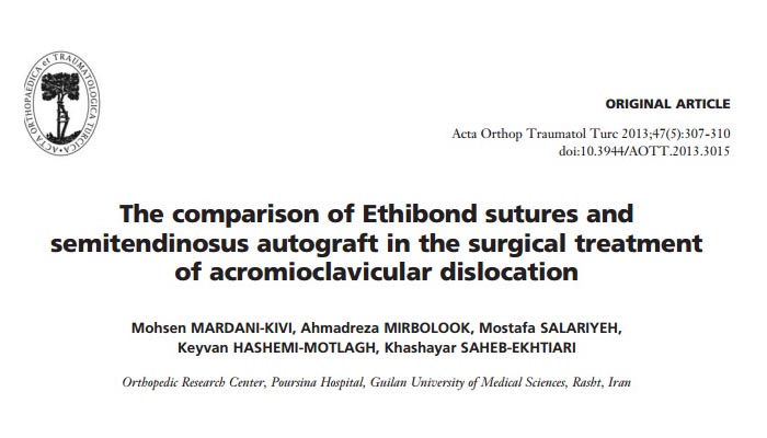The comparison of Ethibond sutures and semitendinosus autograft in the surgical treatment of acromioclavicular dislocation