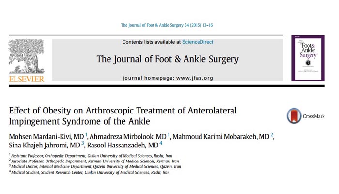 Effect of Obesity on Arthroscopic Treatment of Anterolateral Impingement Syndrome of the Ankle