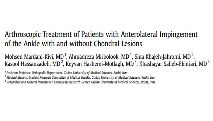 Arthroscopic Treatment of Patients with Anterolateral Impingement of the Ankle with and without Chondral Lesions