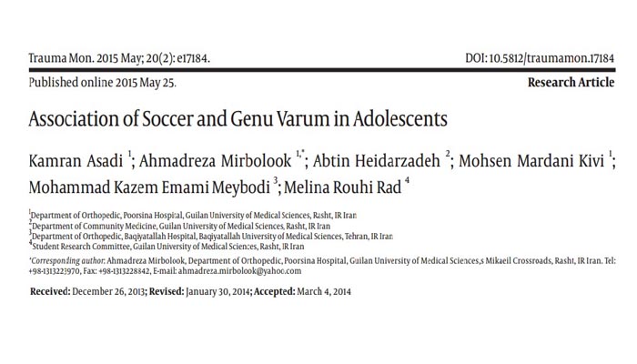 Association of Soccer and Genu Varum in Adolescents