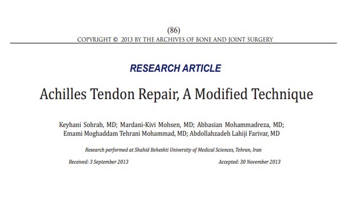 Achilles Tendon Repair, A Modified Technique