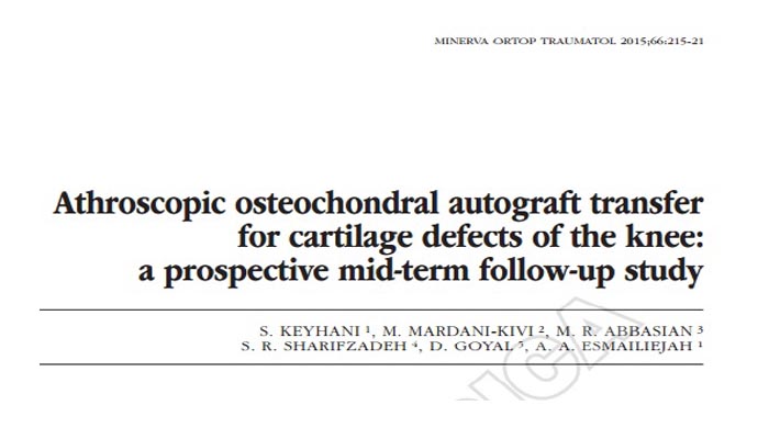 Athroscopic osteochondral autograft transfer for cartilage defects of the knee, a prospective mid-term follow-up study