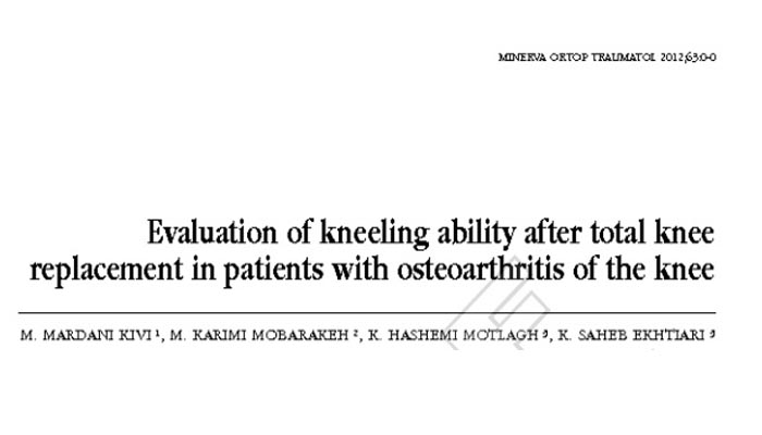 Evaluation of kneeling ability after total knee replacement in patients with osteoarthritis of the knee