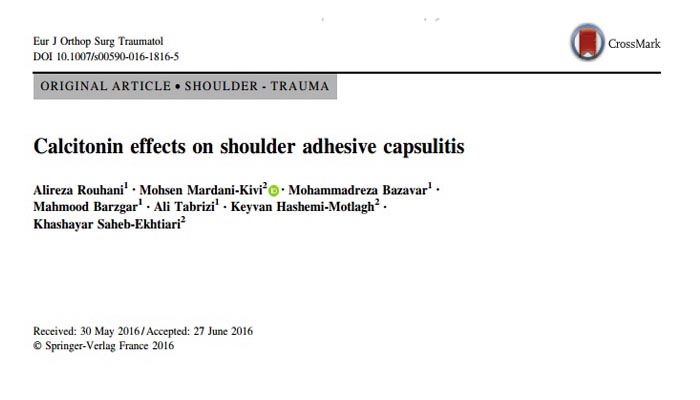 Calcitonin effects on shoulder adhesive capsulitis