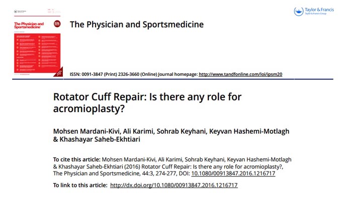 Rotator Cuff Repair, Is there any role for acromioplasty